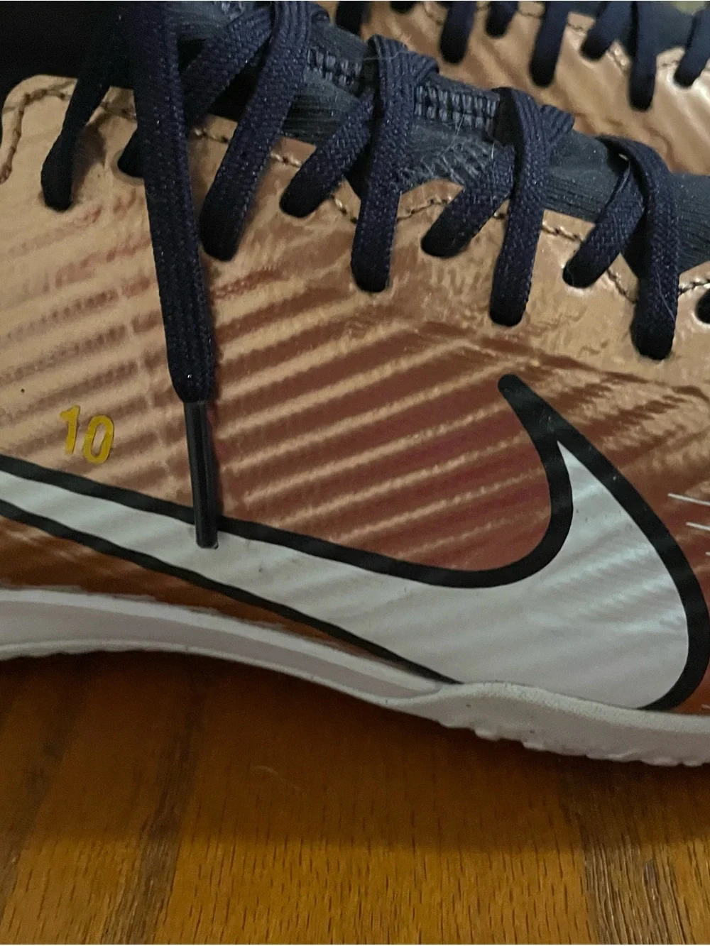 Nike Air Zoom Copper and Black Indoor Soccer Shoes - Picture 5 of 12